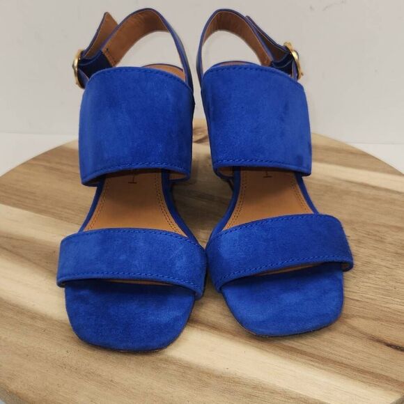 Tory Burch Women's Selby block-heel sandal Blue Suede Size 7.5 M - Picture 2 of 11